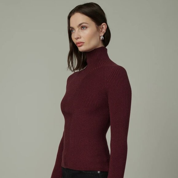 Joe's Jeans The Palmer Turtleneck Sweater in Vineyard Wine - Picture 1 of 7